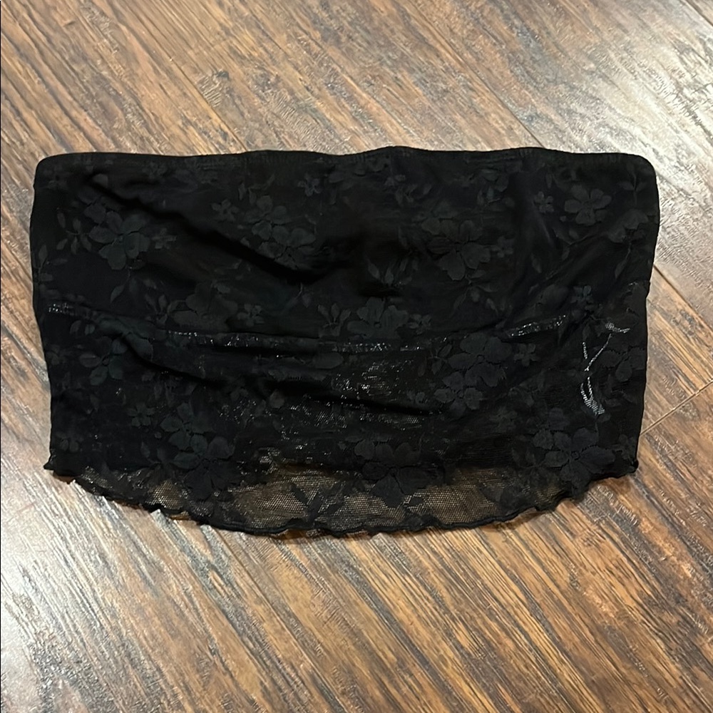 Black Lace Bandeau Top